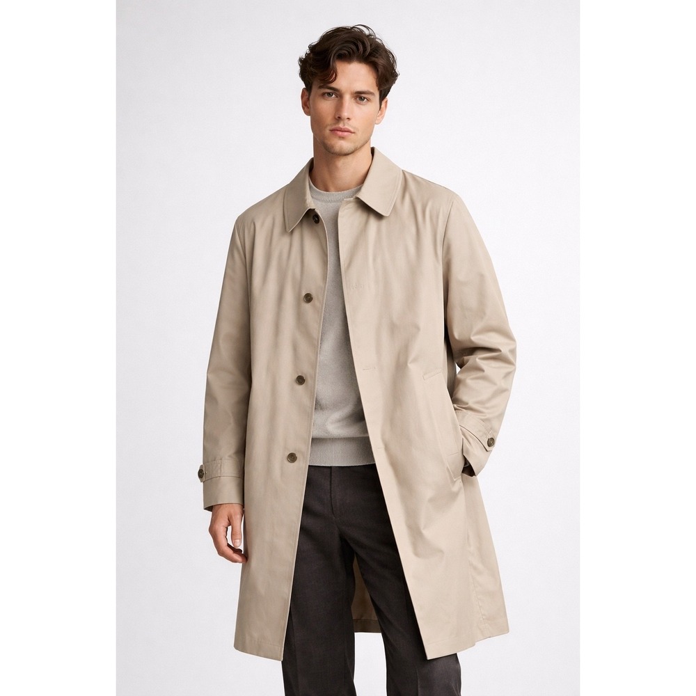 Christian Dior Trench Coat Mens 44R Beige Lined Classic Luxury Designer‎